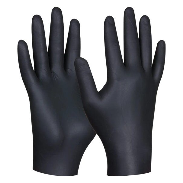 Gebol Black Nitril Eco – jednorazové nitrilové rukavice EN ISO 374-1 (typ B), nepudrované, 100 ks