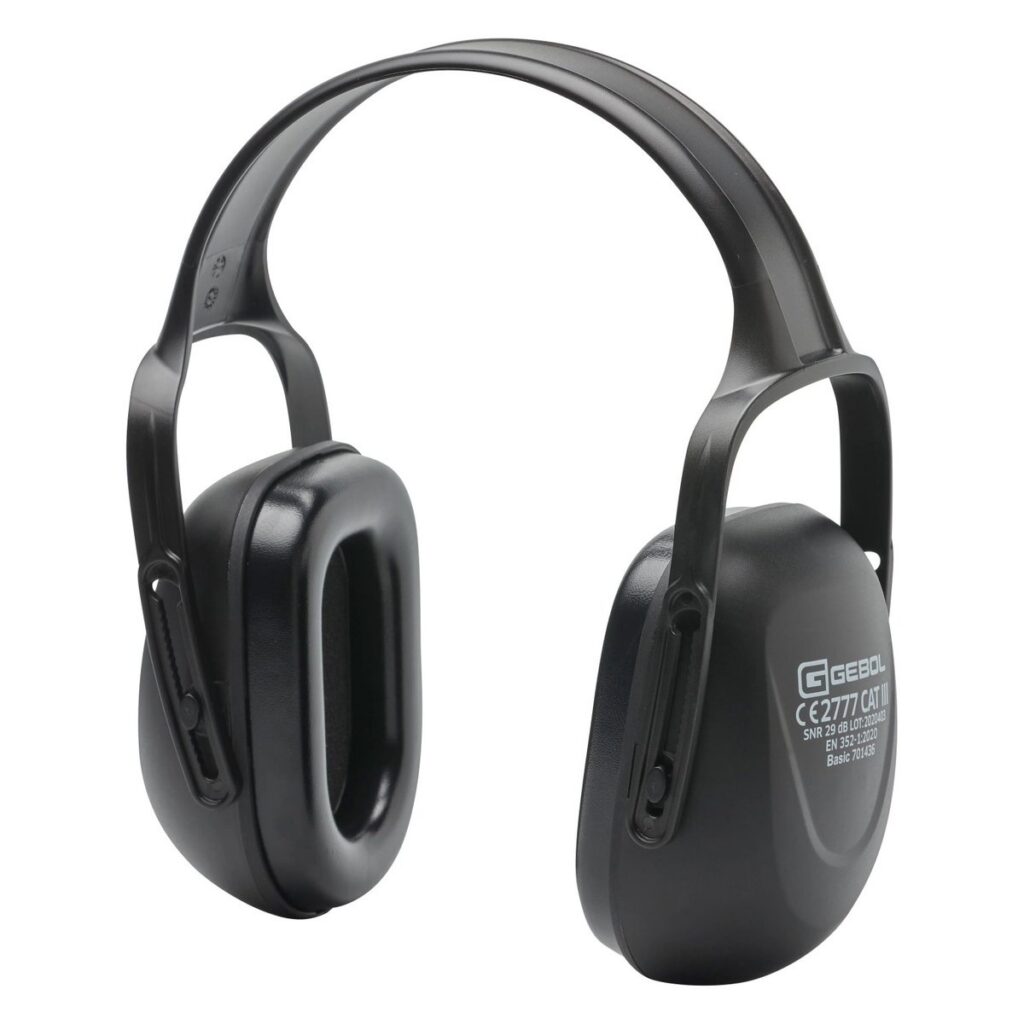 Gebol Basic Plus – mušľové chrániče sluchu EN 352-1, SNR 29 dB, čierne